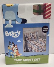 Bluey TWIN Sheet Set Holiday Christmas Edition Bingo Dog Soft New