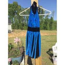 Art Stone Adult Leotard Size Small SA Blue Black Dancewear Tap Jazz Sequin Pleat
