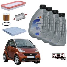 Kit Tagliando Smart 451 e 450 motore 800cc Diesel 4 Filtri e 4 Litri Q8 5w30