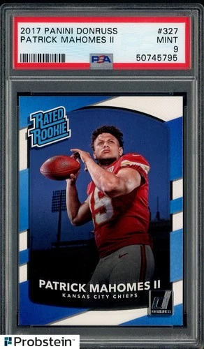 2017 Panini Donruss #327 Patrick Mahomes II Chiefs RC Rookie PSA 9 MINT