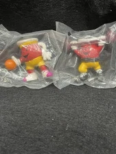 2 Kraft General Foods Kool Aid Man Toy Figures SEALED. Basketball Weighlifter.