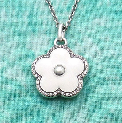 New Brighton Dazzling Love Flower Necklace White $68 Jewelry with tag