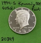 1994 S Kennedy Half Dollar Gem DCam Proof 90% Silver