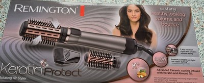Remington Keratin Protect, rotierende Warmluftbürste, incl. 3 Aufsätzen