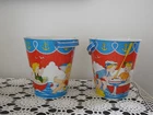 2 Matching Vintage Ohio Art Co. Tin Litho Beach Sand Pail Bucket, 8”, U.S.A.