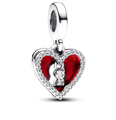 Charms Anhänger Herz Katze Liebe Pfote Charm Damen Armband 925 Sterlingsilber