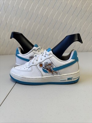 Nike Air Force 1 Low White Blue Hare Space Jam DM3355-100 Size 1Y Bunny