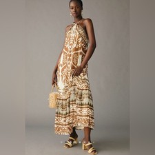 Anthropologie GoogleVineet Bahl Printed Halter Dress size large