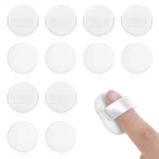 12 PCS Mini Powder Puff Set Microfiber Makeup Sponges 3.5cm Finger-Sized