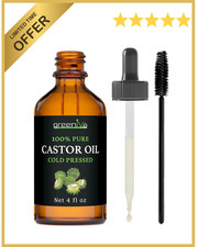 Castor Oil Organically Grown 100 Pure Glass Bottle Cold Pressed Hexane Free Eye