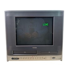 Toshiba MW14F51 14" Flat Screen Retro Gaming CRT Color TV DVD/VCR Needs Repair