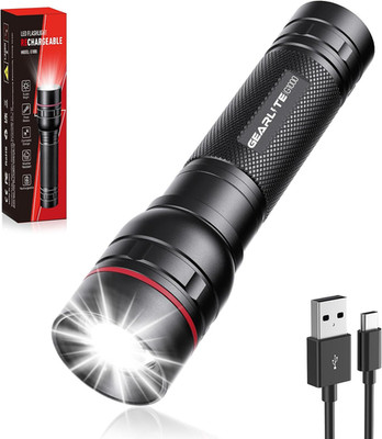 GEARLITE Taschenlampe LED Aufladbar, 2000 Lumen LED Taschenlampe Extrem Hell Mit