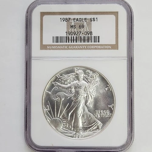1987 Silver Eagle NGC MS69