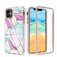 GSA Geo Marble Hybrid Case for iPhone 13 Pro (6.1") - Pink/Teal