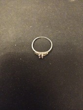 Sterling Silver Heart Ring With Oval Light Purple Gemstone Size 9 No Box