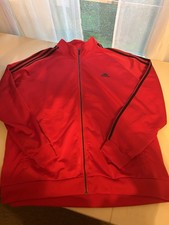 Excellent Condition Mens 2xl Adidas Red Trimmed In Black Track Jacket