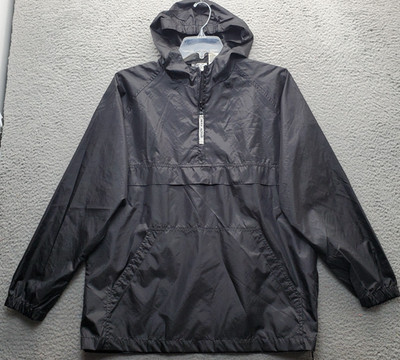 Max Active Windbreaker Jacket Youth XL Black Long Sleeve Packable Rain 1/2 Zip