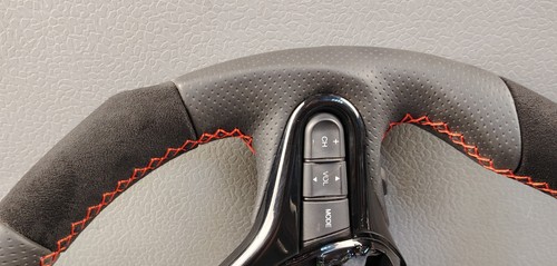 HONDA CIVIC FD FN2 STREAM Pistol Grip SUEDE PERFORATED MULTIMEDIA STEERING WHEEL - Picture 22 of 24
