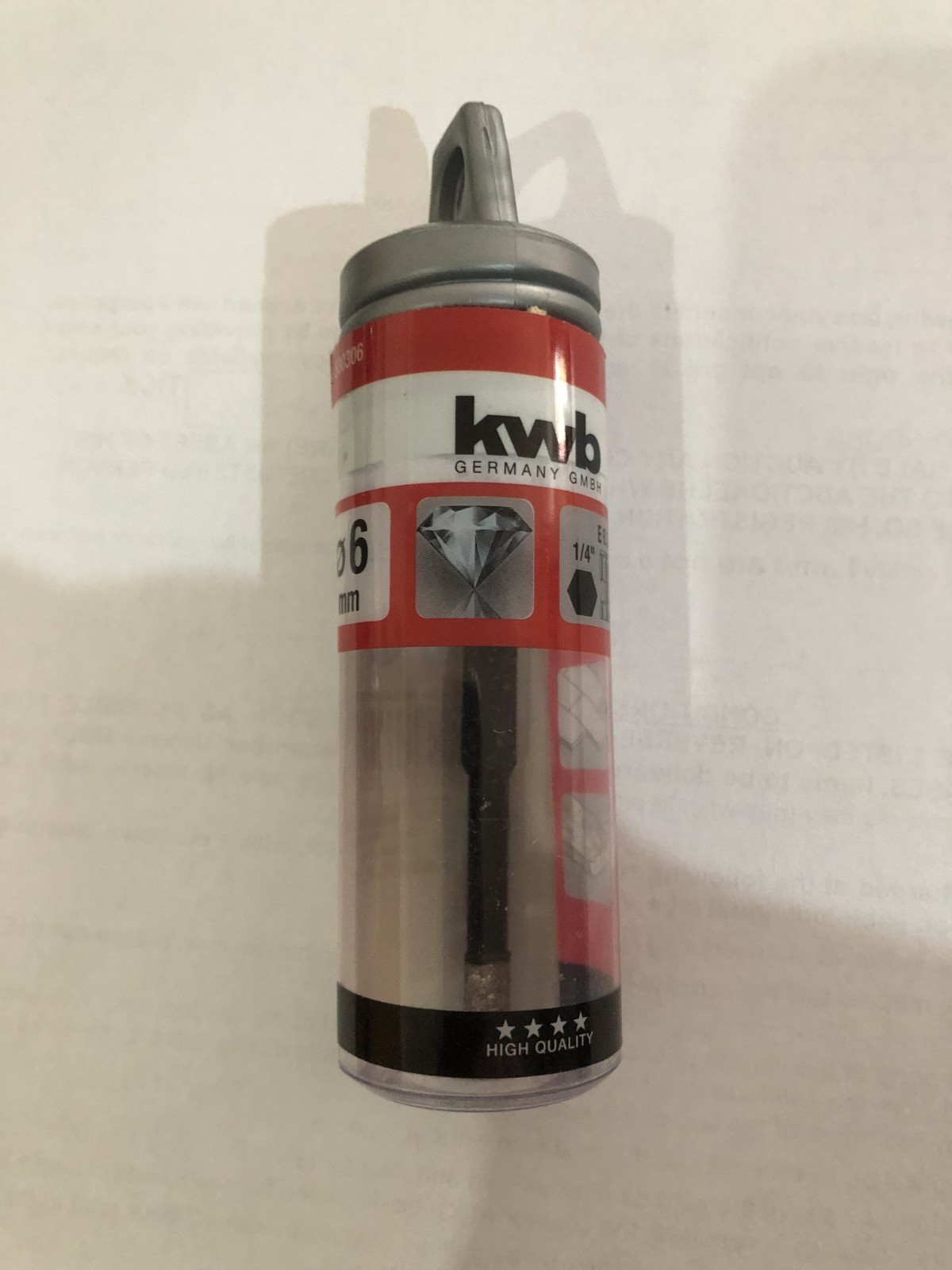 kwb HM Tile Drill Cutter Bit 6mm Hex shank for tiles and stone