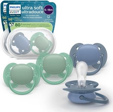 Ultra Soft Baby Pacifier for 6-18 Months, BPA-Free, 4-Pack