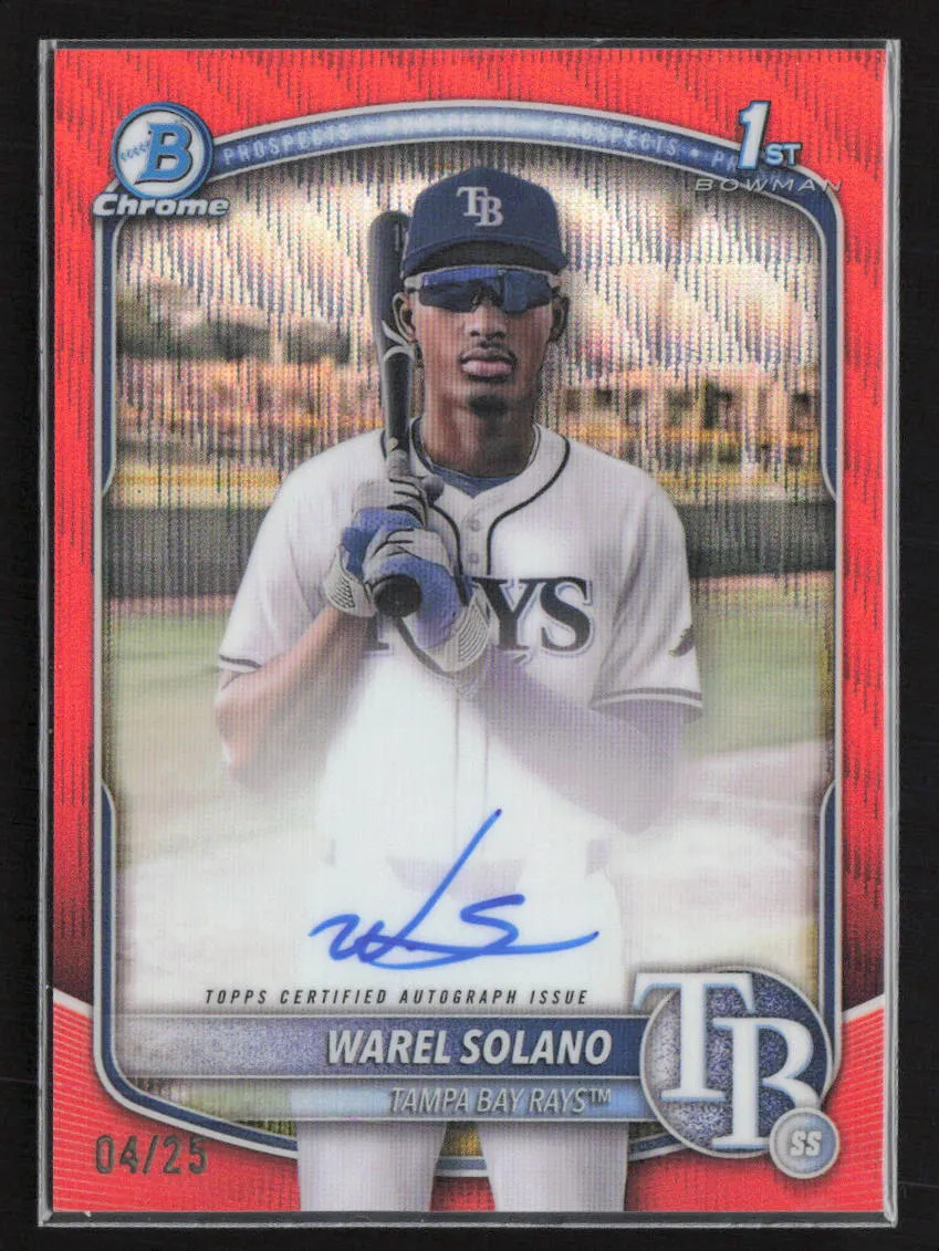 Orange Wave Refractor 2025  Bowman Chrome Warel Solano #CPA-WS 04/25 1st Auto 