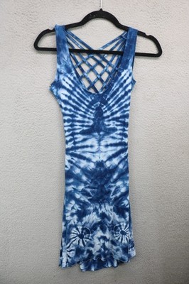 Kathmandu Strappy Backless Tie-Dye Dress-Boho-Hippie-Beachy-Festival-Small 8/10