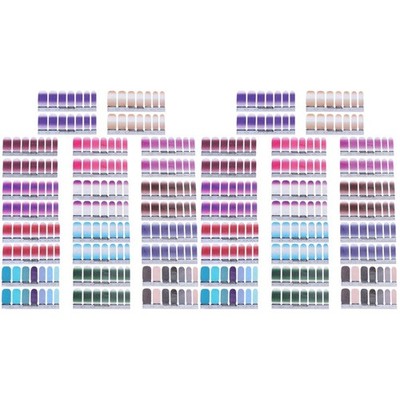 28PCSGlitter-Puder-Nagel-AbziehbilderSteigung-Farben-Nagel-Aufkleber-Mode