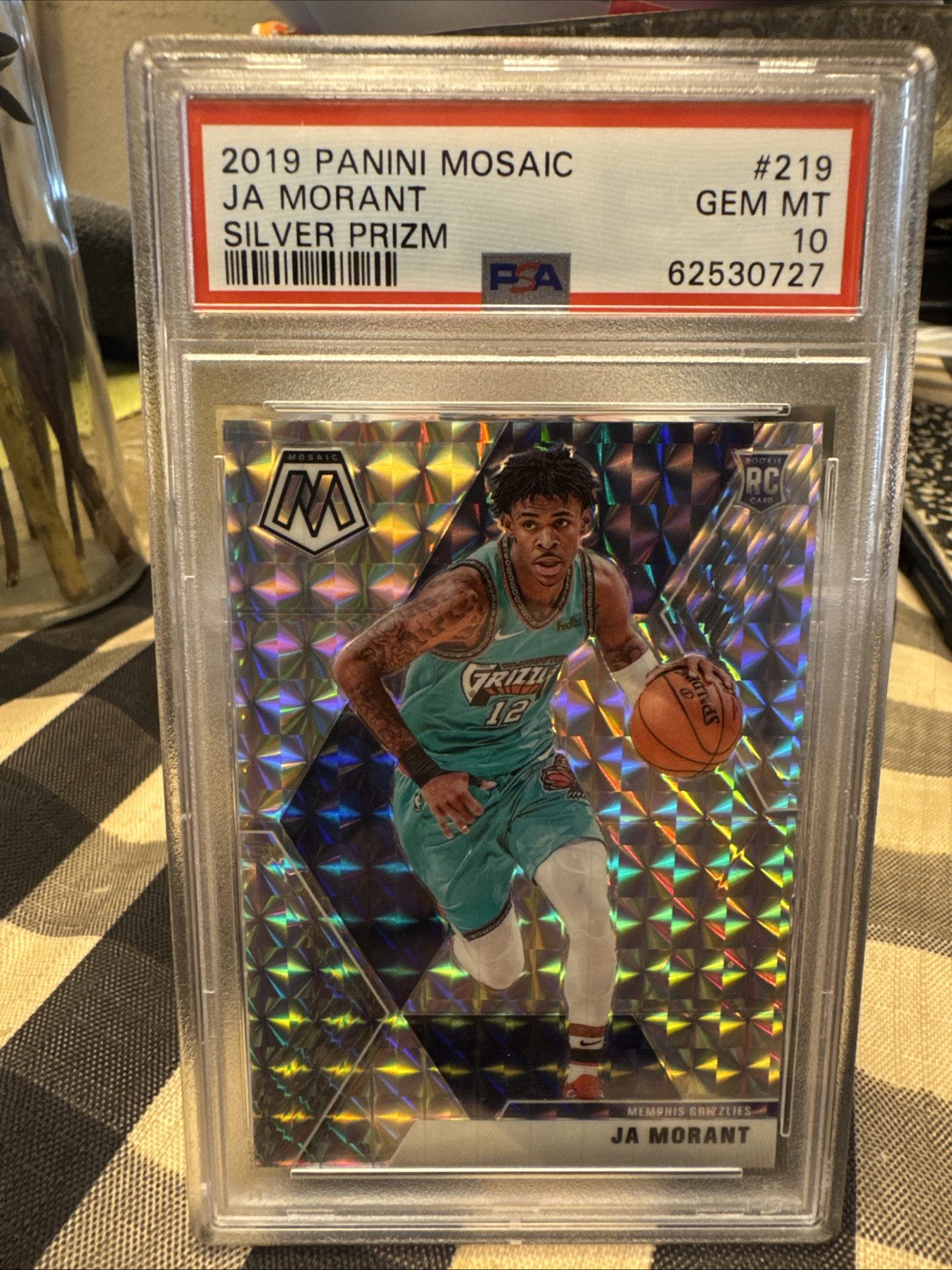 2019-20 Panini Mosaic Rookies Ja Morant #219 Silver Prizm (RC) PSA 10