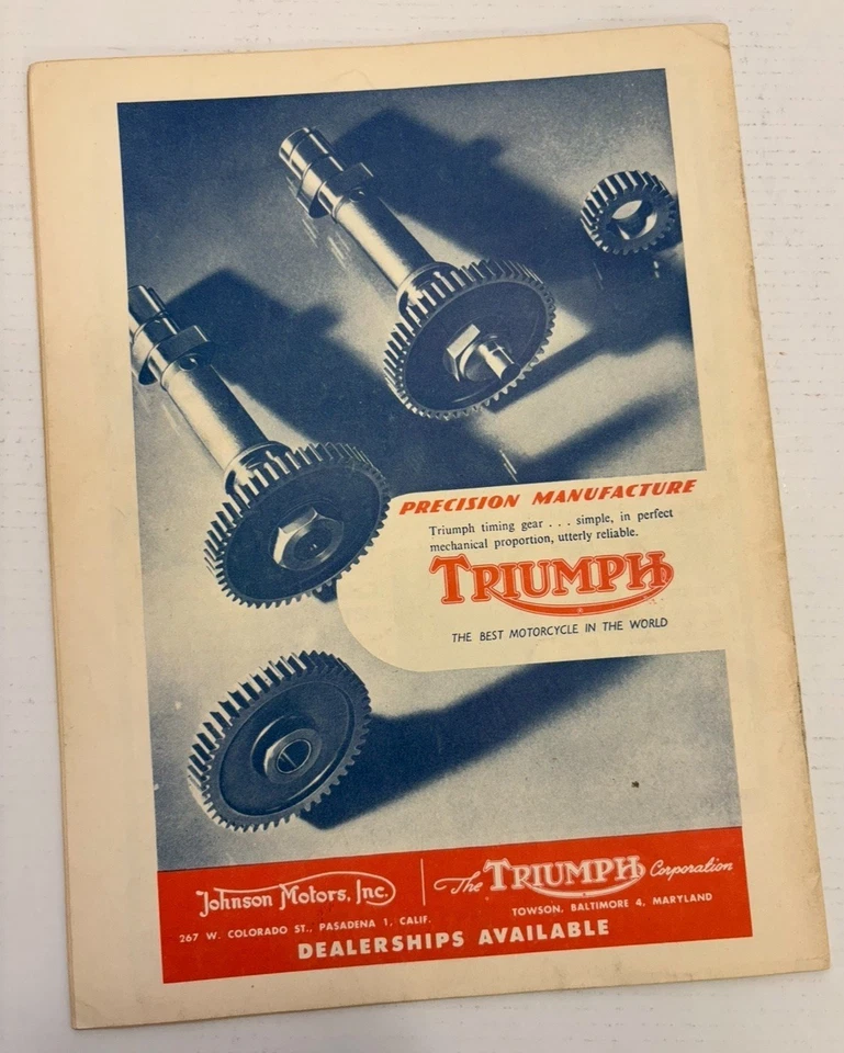 Rare Cycle Magazine June 1952 Indian vs Thunderbird, Triumph Road Test – VG/VG+ - Image 2 of 4