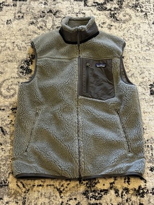 Patagonia Mens Size Medium Classic Retro-X Deep Pile Fleece Vest 23047 - Nickel