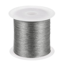 0.2mm Nylon Cord Satin Silk Chinese Knot String, Grey, 328ft