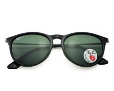 Ray-Ban RB4171 Erika Black Frame Polarized Green Lens 54mm Women Sunglasses