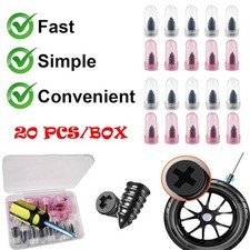 60PCS Car Vacuum Tire Repair Nail Rubber Screw Nails + Screwdriver Fast Tool Set