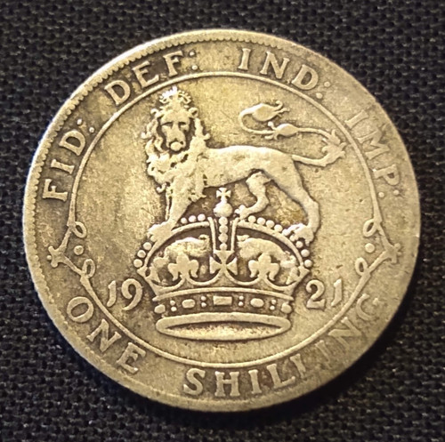1921 great britain shilling george v england silver world type coin