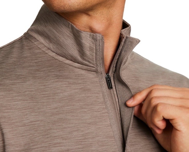 REEBOK Men’s DRIFTWOOD HEATHER Quarter-Zip Active Pullover Long Sleeve X-LARGE thumbnail 4