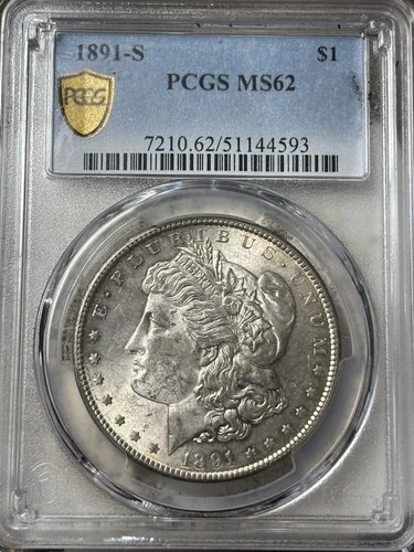 1891-S $1 PCGS MS-62 Morgan Silver Dollar
