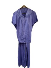 Vintage Vanity Fair Nylon Pajama Set Women s XL Lavender 2-Piece