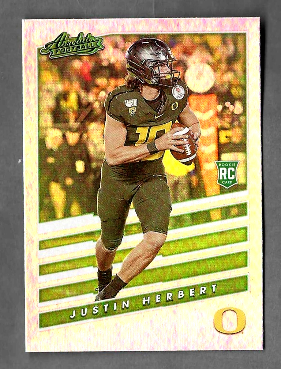 JUSTIN HERBERT 2020 ABSOLUTE FOOTBALL ROOKIE RC CARD #4 OREGON!!