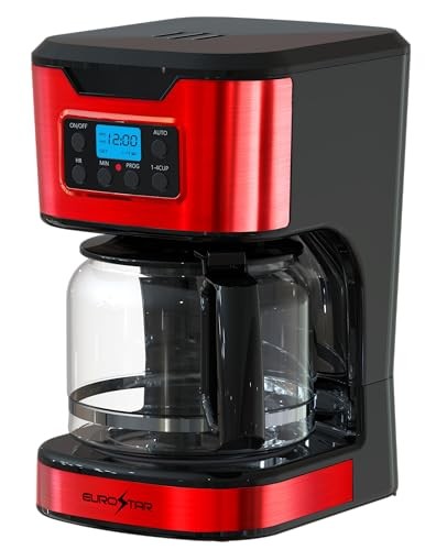 EUROSTAR 12-Cup Programmable Coffee Maker (RED)
