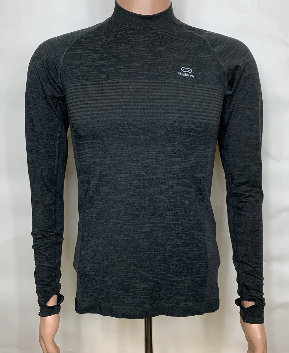 KALENJI Decathlon Medium Black Gray Men s Quick Dry Long Sleeve