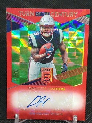 DAMIEN HARRIS 2019 ELITE *RED CHECKER* TOTC PRIZM AUTO SP RC /75   PATRIOTS RB!