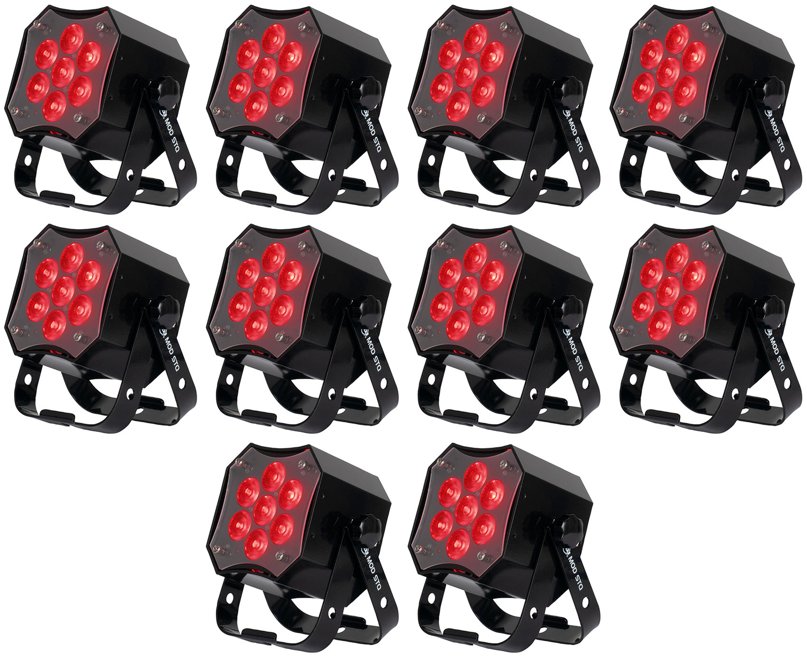 (10) Американский DJ MOD STQ Compact 7 x 8 Вт LED DMX Par может мыть фары с пультом дистанционного управления