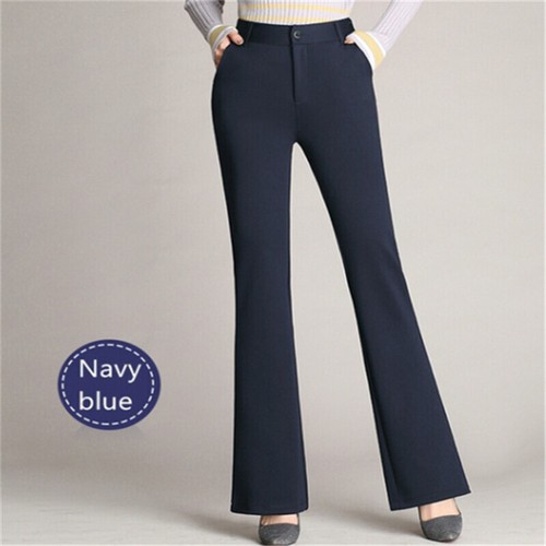 Lady High Waist Business Flare Pants Wide Leg Slacks Dress Trousers Work Pants - Picture 13 of 16