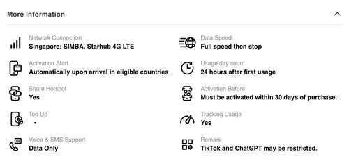Best Singapore esim Data Travel e sim High-Speed 4G ๐ถ 30 Days 10 GB - Picture 2 of 14