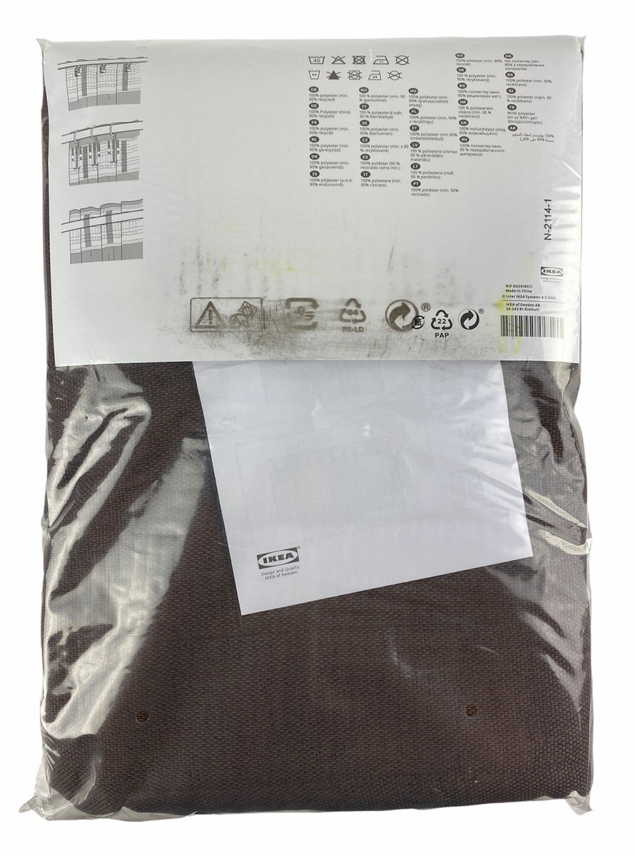 IKEA ANNAKAJSA Room darkening curtains, 1 pair, brown, 145x250 cm