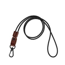 Neck Lanyard Braided Leather Badge Lanyards Adjustable Length Long Strap