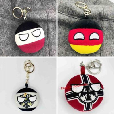 Anime Country Ball Keychain Series Germany Ball Plush Backpack Pendant Toy Gift