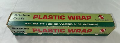 Vintage Kitchen Craft Safeway  Plastic Wrap Blue Box Damage Prop