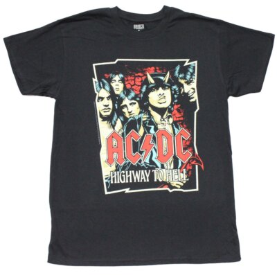 AC/DC AC DC New Adult T-Shirt - Band Image Over Highway to Hell