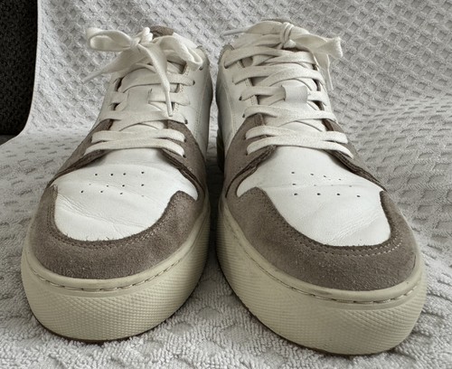 Greats Brooklyn Court Sneakers Blanco Grigio Pelle Scamosciata Taglia 11,5 Vendita al Dettaglio $179 - Foto 4 di 16